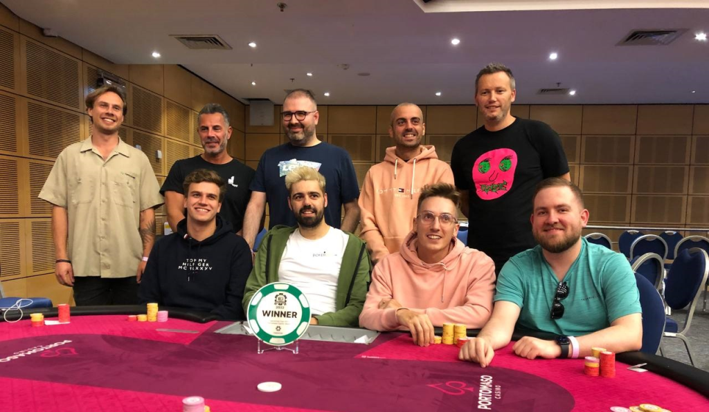  The final table of the CasinoCoin High Roller event at the Malta Poker Festival